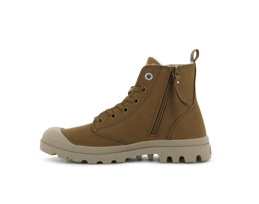 Dear Brown Women Palladium PAMPA HI ZIP WL High Tops Shoes  USA |  UDH-103894