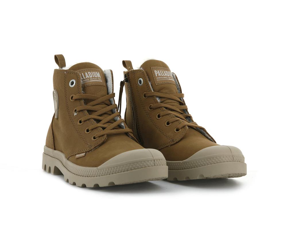 Dear Brown Women Palladium PAMPA HI ZIP WL High Tops Shoes  USA |  UDH-103894