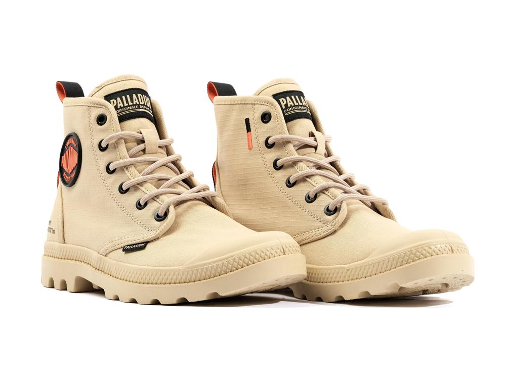 Desert Beige Kids' Palladium PAMPA HI SUPPLY RS High Top Boots  USA |  DHL-421086