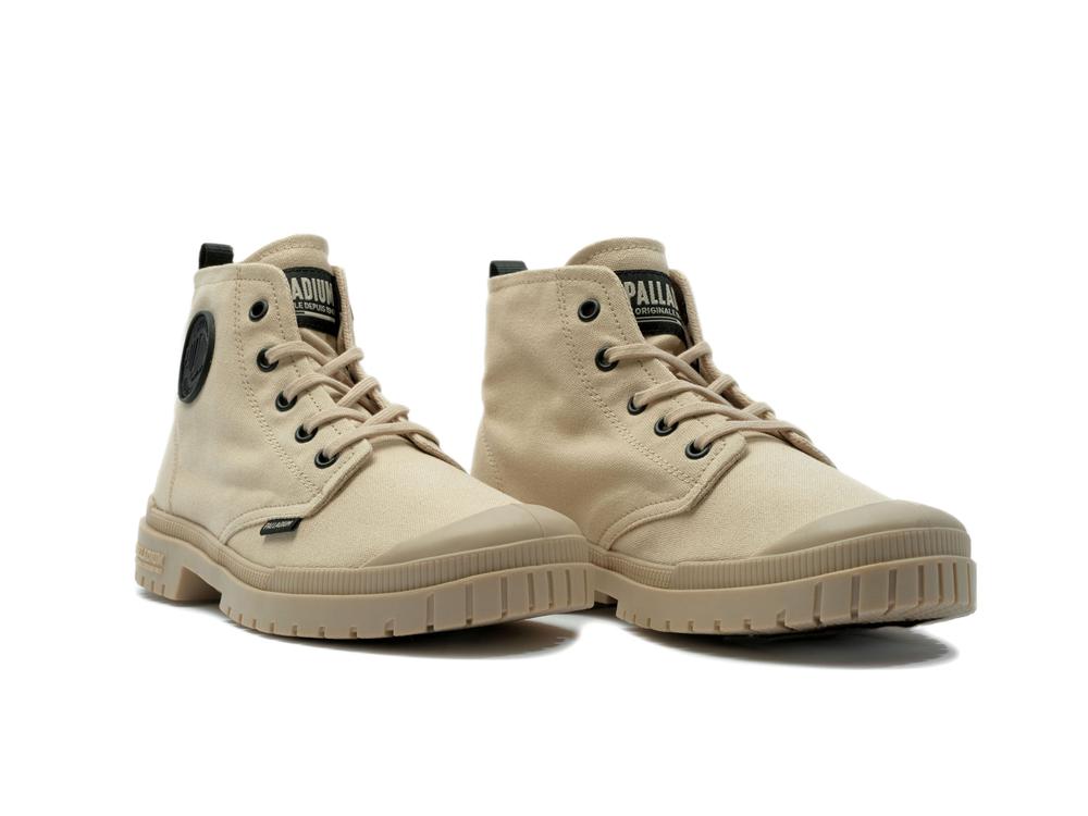 Desert Beige Men Palladium PAMPA SP20 HI CANVAS High Tops Shoes  USA |  UGC-083629