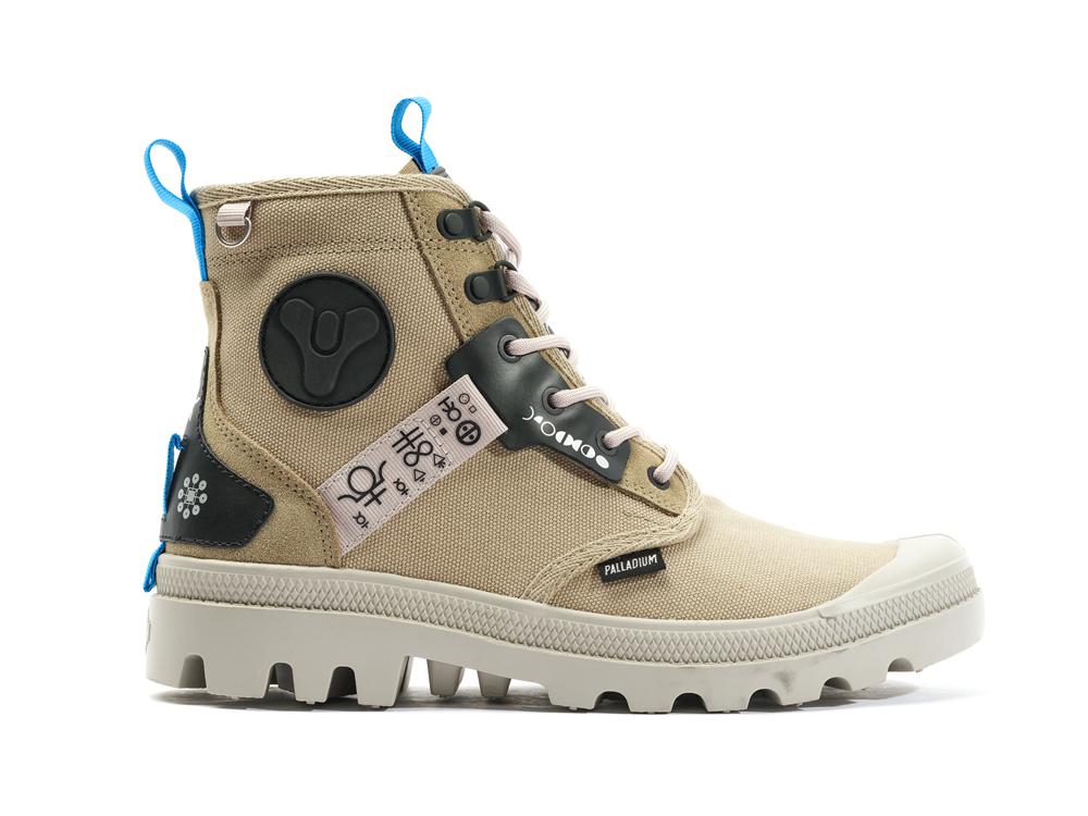 Dune Grey Kids\' Palladium PAMPA X DESTINY High Top Boots  USA |  CZA-924016