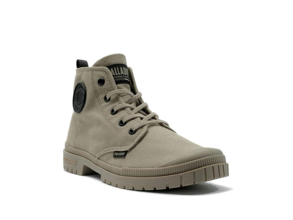 Dune Grey Men Palladium PAMPA SP20 HI CANVAS High Tops Shoes  USA |  OQH-158276