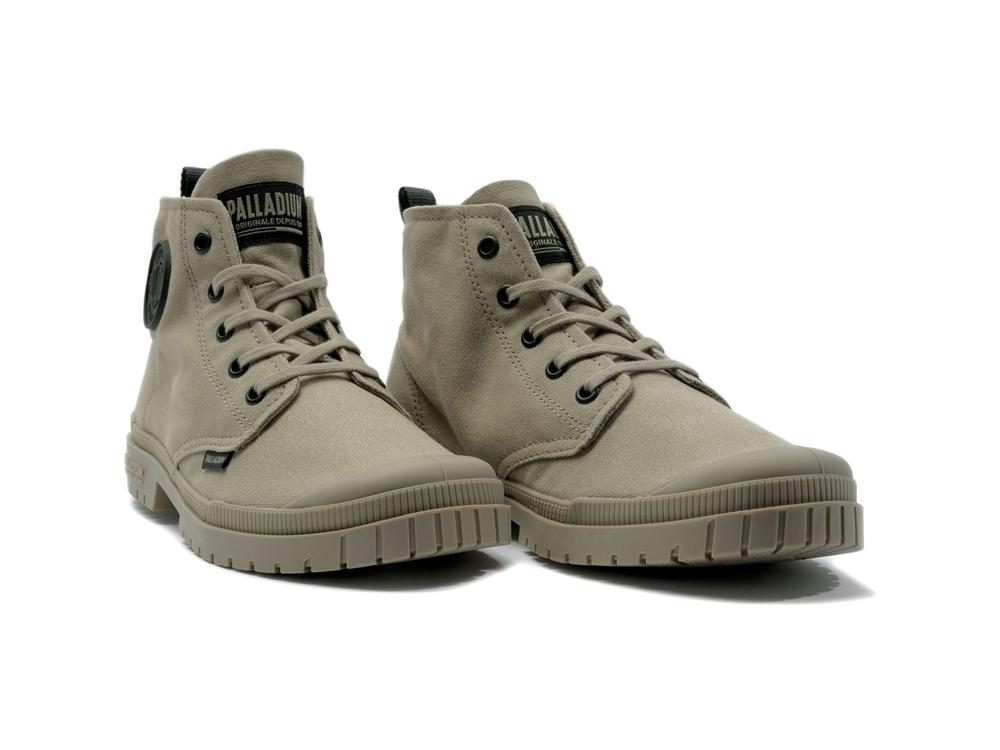 Dune Grey Men Palladium PAMPA SP20 HI CANVAS High Tops Shoes  USA |  OQH-158276