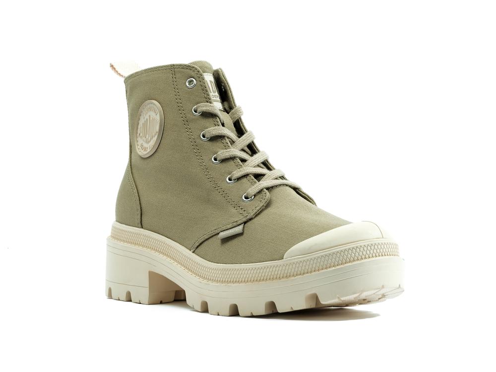 Dune Grey Women Palladium PALLABASE TWILL High Top Boots  USA |  DFC-789604