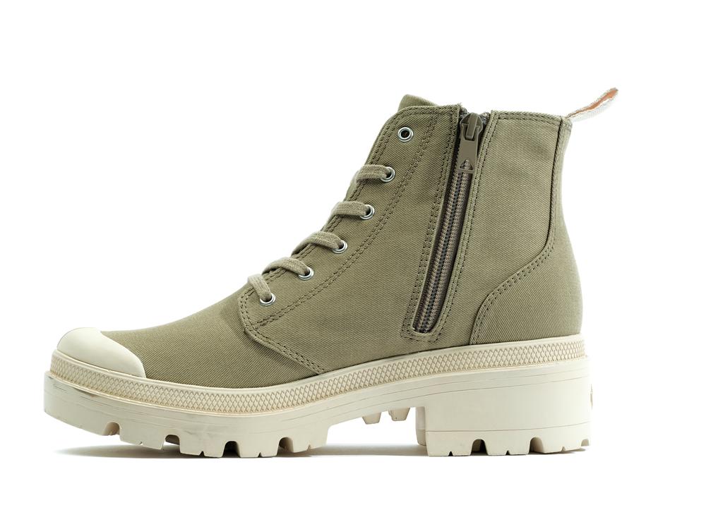 Dune Grey Women Palladium PALLABASE TWILL High Top Boots  USA |  DFC-789604