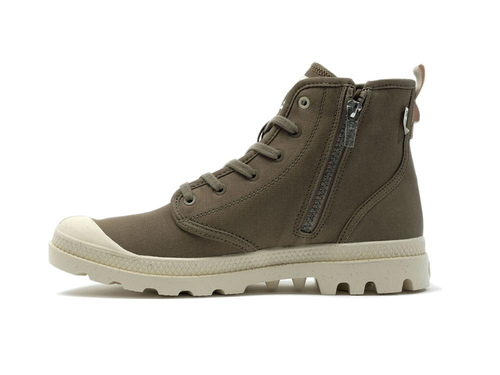 Dusky Green Men Palladium PAMPA HI ZIP ORGANIC High Tops Shoes  USA |  CLD-793180