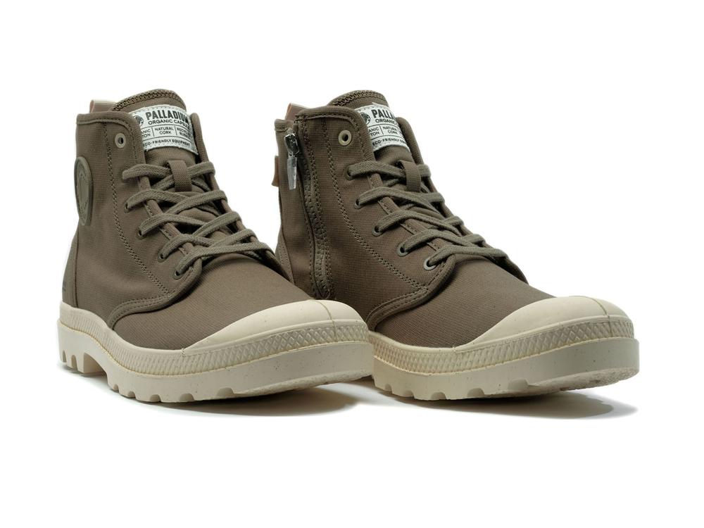 Dusky Green Men Palladium PAMPA HI ZIP ORGANIC High Top Boots  USA |  MOB-934807