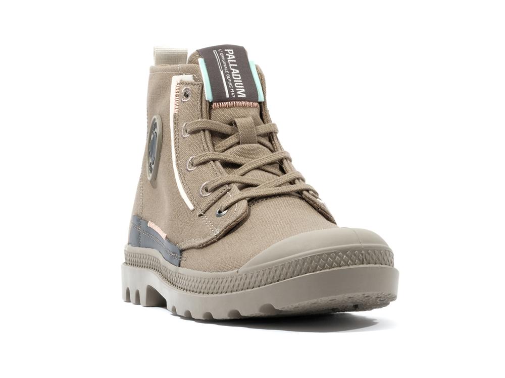 Dusky Green Women Palladium PAMPA UNDERLAYER High Tops Shoes  USA |  YIE-095284