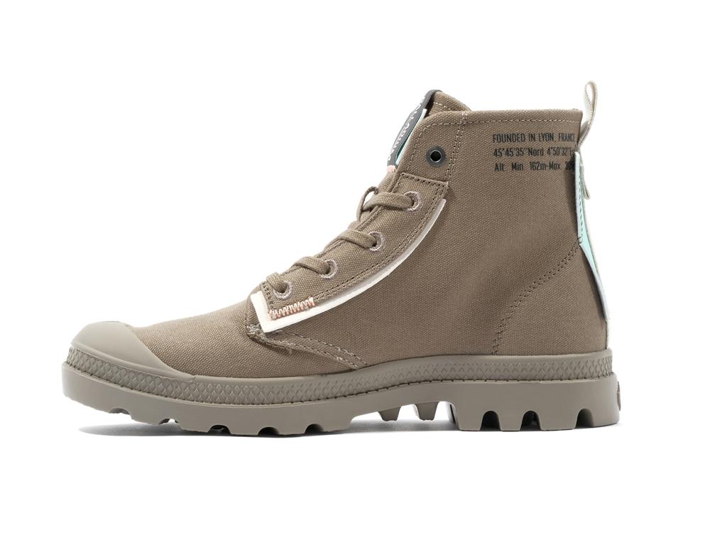 Dusky Green Women Palladium PAMPA UNDERLAYER High Tops Shoes  USA |  YIE-095284