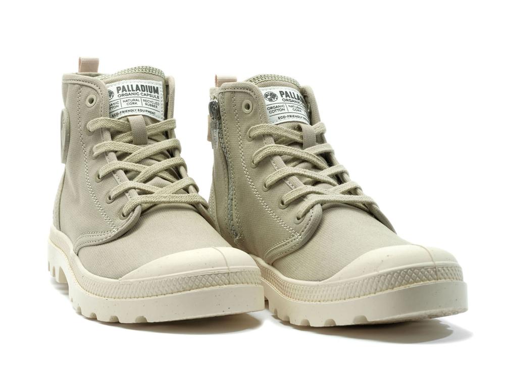 Eucalyptus Green Men Palladium PAMPA HI ZIP ORGANIC High Tops Shoes  USA |  GRK-129654