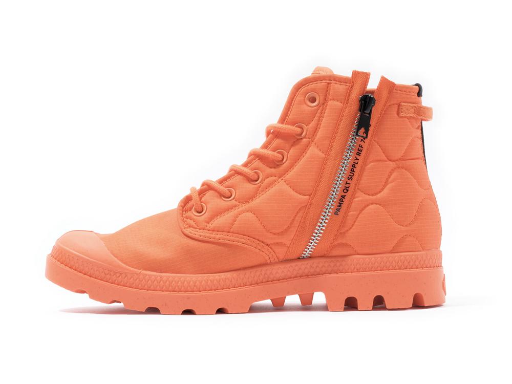 Firecraker Orange Kids' Palladium PAMPA RE-QUILTED High Top Boots  USA |  TKG-325906