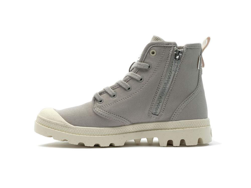 Grey Berry Kids' Palladium PAMPA HI ZIP ORGANIC High Top Boots  USA |  MRO-037192