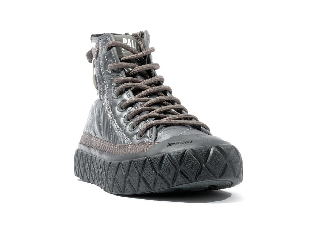 Gun Metal Grey Women Palladium PALLA ACE RE-QUILT W High Tops Shoes  USA |  GLC-072165