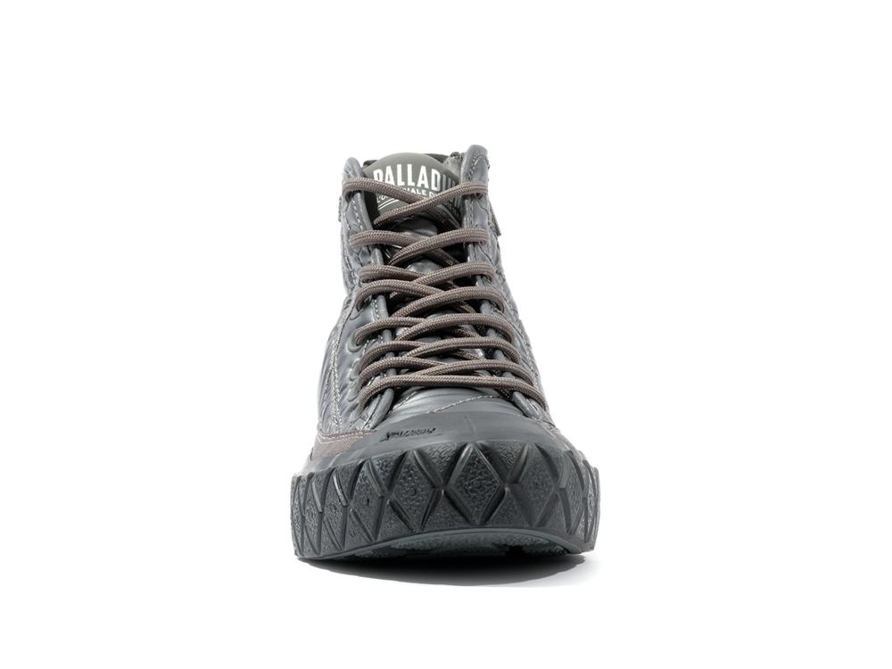 Gun Metal Grey Women Palladium PALLA ACE RE-QUILT W High Tops Shoes  USA |  GLC-072165