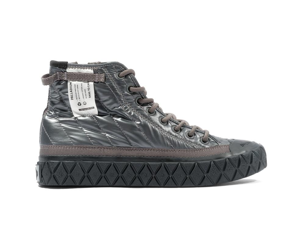 Gun Metal Grey Women Palladium PALLA ACE RE-QUILT W High Tops Shoes  USA |  GLC-072165