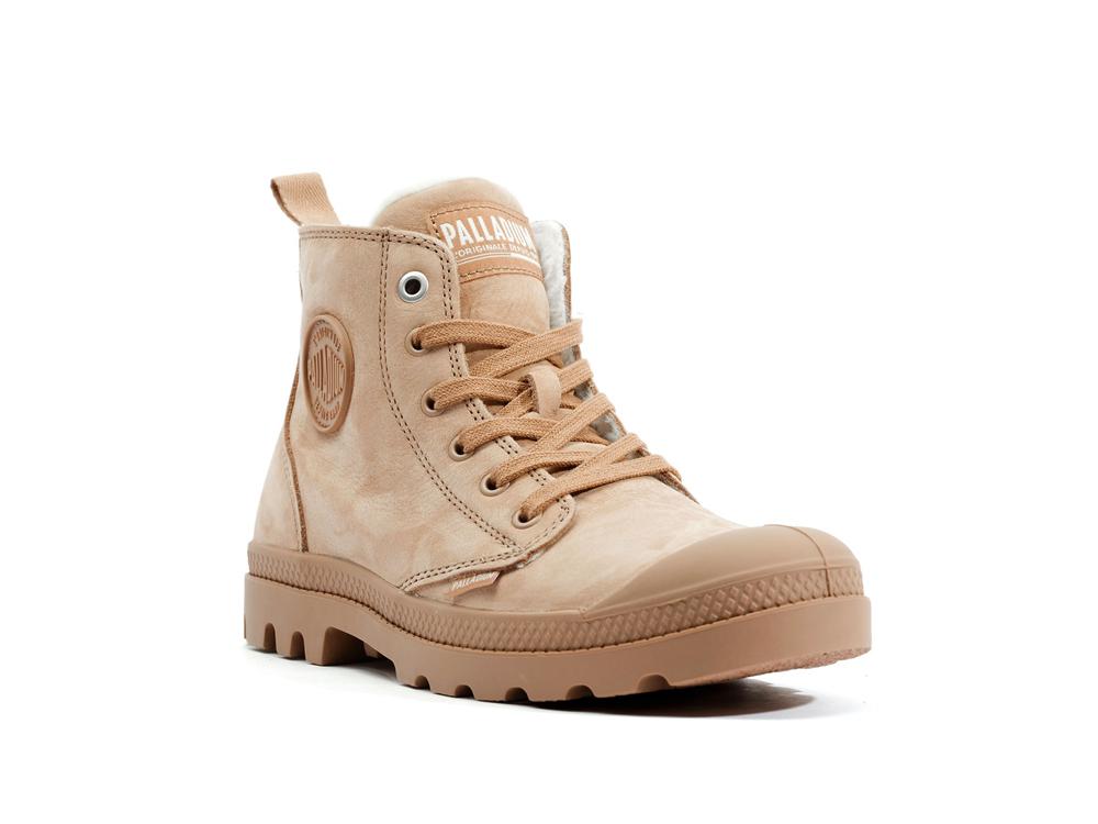 Nude Brown Women Palladium PAMPA HI ZIP WL High Tops Shoes  USA |  QLY-715089