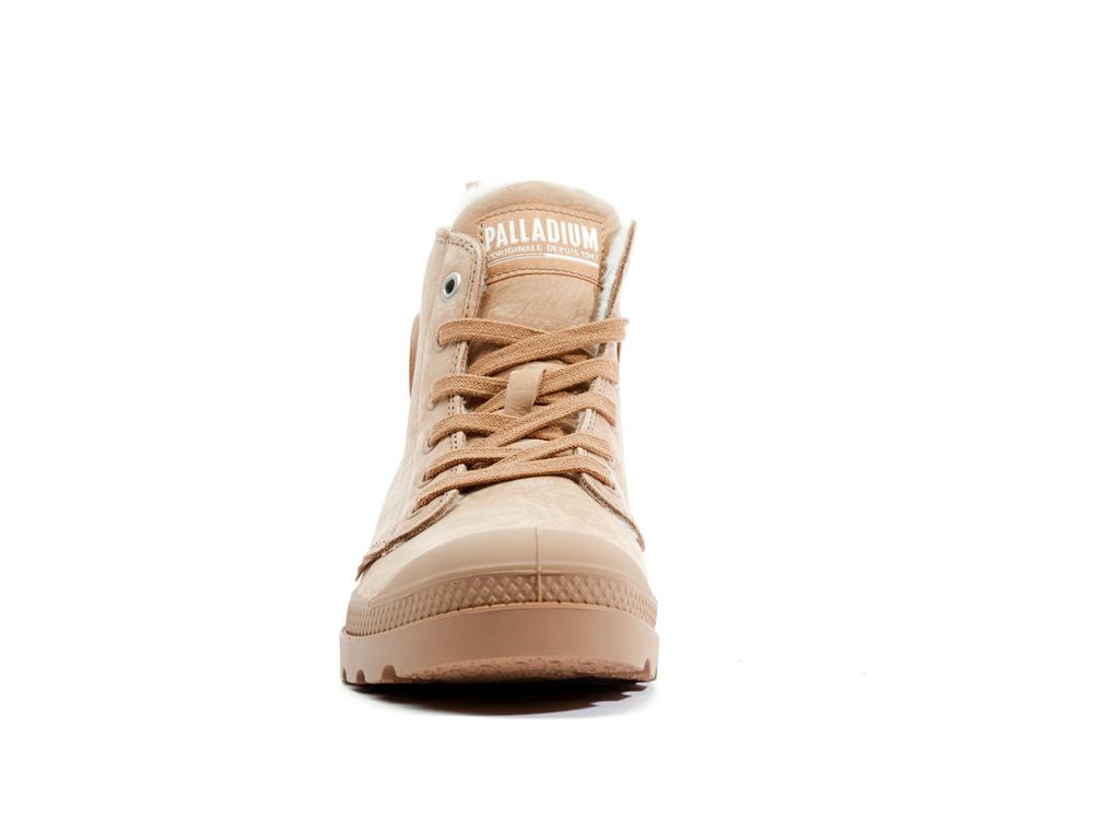 Nude Brown Women Palladium PAMPA HI ZIP WL High Tops Shoes  USA |  QLY-715089