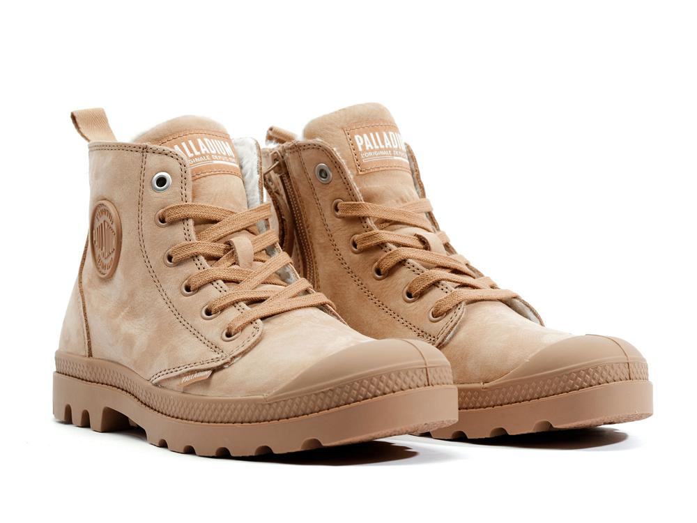 Nude Brown Women Palladium PAMPA HI ZIP WL High Tops Shoes  USA |  QLY-715089