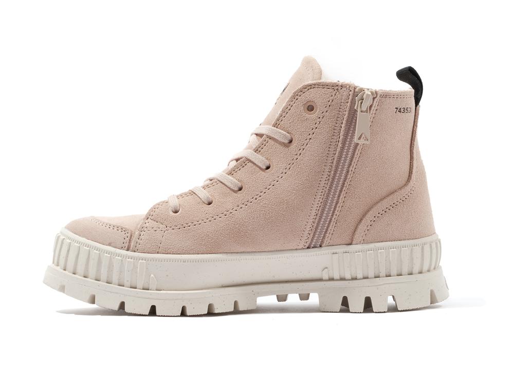 Nude Dust Pink Men Palladium PALLASHOCK ZIP WARM High Tops Shoes  USA |  QVF-046178