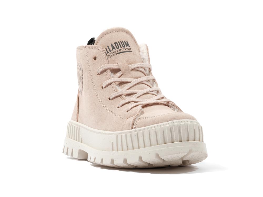 Nude Dust Pink Women Palladium PALLASHOCK ZIP WARM High Tops Shoes  USA |  PIU-901347