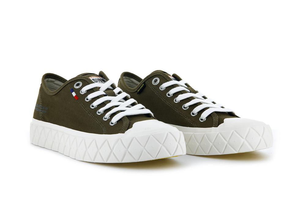 Olive Men Palladium PALLA ACE CANVAS Low Top Sneakers  USA |  KYI-453728