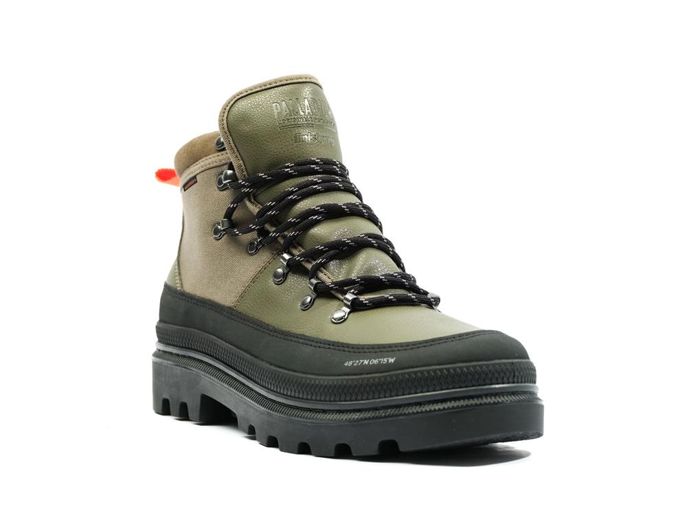 Olive Night Kids' Palladium PALLATROOPER HIKER WP+ X FINISTERRE High Top Boots  USA |  UPX-142697