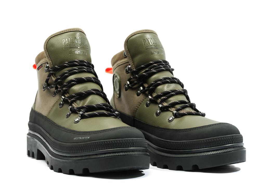 Olive Night Kids' Palladium PALLATROOPER HIKER WP+ X FINISTERRE High Top Boots  USA |  UPX-142697