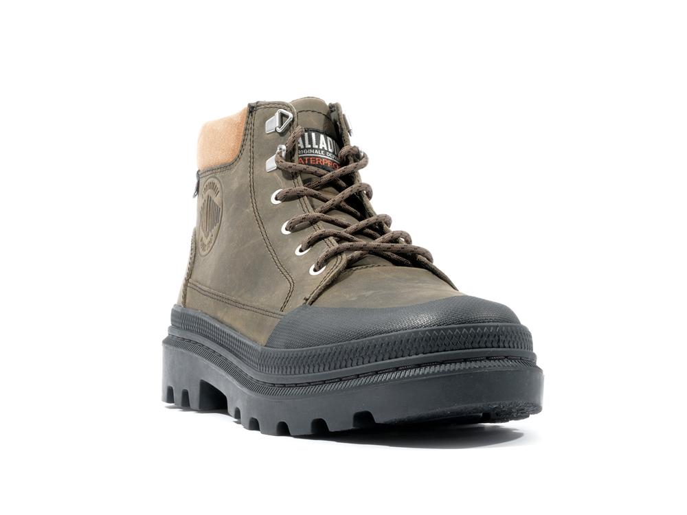 Olive Night Men Palladium PALLATROOPER CUFF WP+ High Tops Shoes  USA |  KZQ-961023