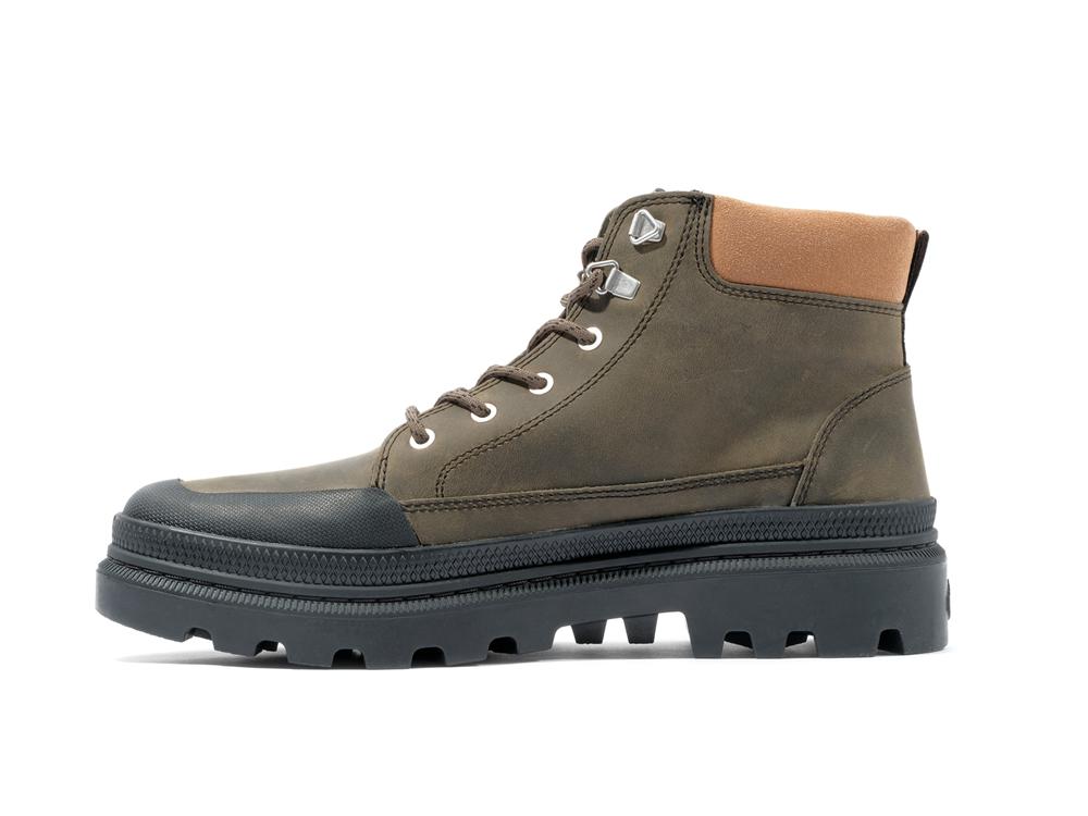 Olive Night Men Palladium PALLATROOPER CUFF WP+ High Tops Shoes  USA |  KZQ-961023