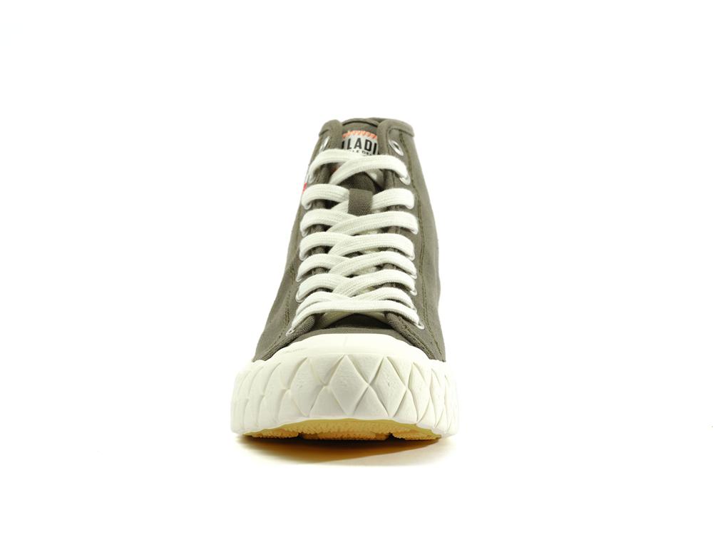 Olive Night Men Palladium PALLA ACE CANVAS MID High Top Sneakers  USA |  YCF-586302