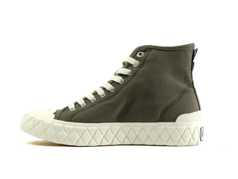 Olive Night Men Palladium PALLA ACE CANVAS MID High Top Sneakers  USA |  YCF-586302