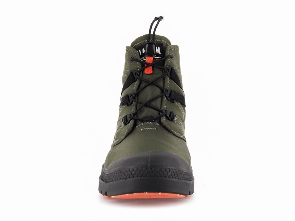 Olive Night Men Palladium PAMPA TRAVEL LITE+ WATERPROOF High Top Boots  USA |  XAK-531492