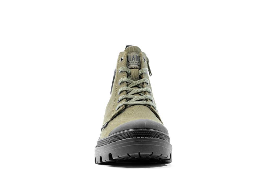 Olive Night Women Palladium PALLABASE TWILL High Tops Shoes  USA |  KQT-375609