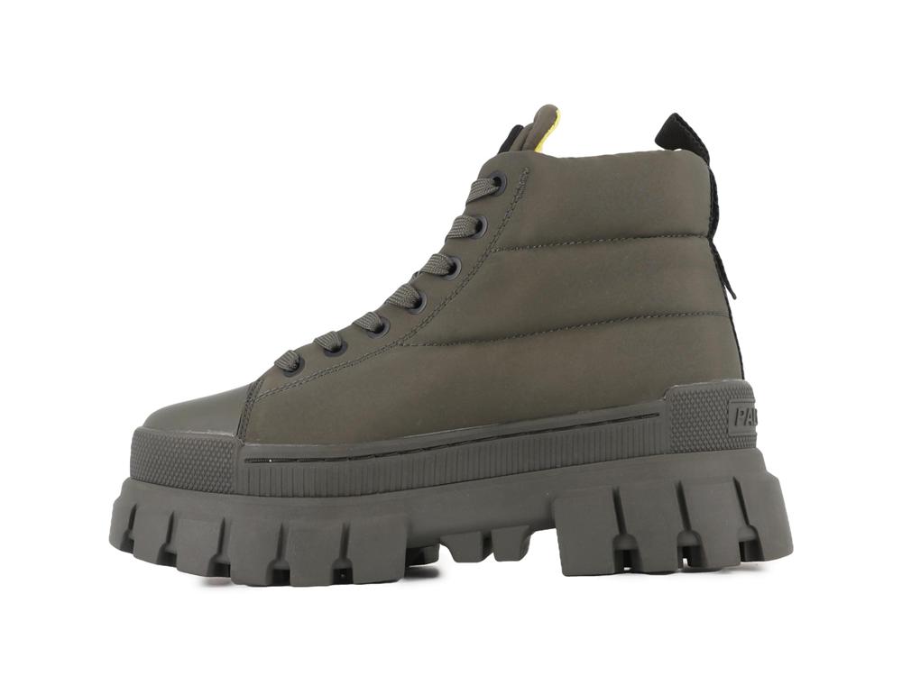 Olive Night Women Palladium REVOLT BOOT OVERCUSH High Top Sneakers  USA |  PDQ-468032