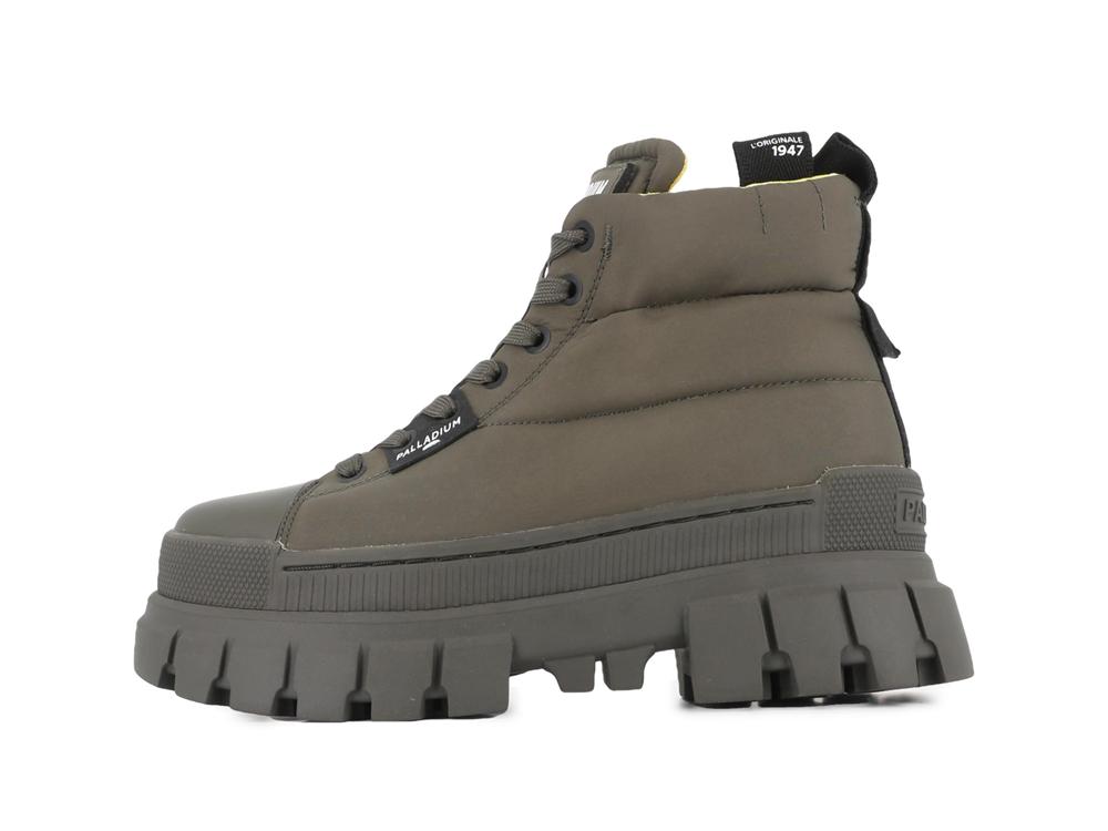 Olive Night Women Palladium REVOLT BOOT OVERCUSH High Top Sneakers  USA |  PDQ-468032