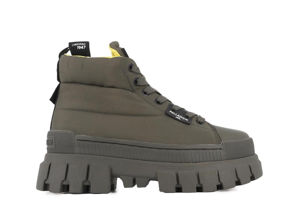 Olive Night Women Palladium REVOLT BOOT OVERCUSH High Top Sneakers  USA |  PDQ-468032