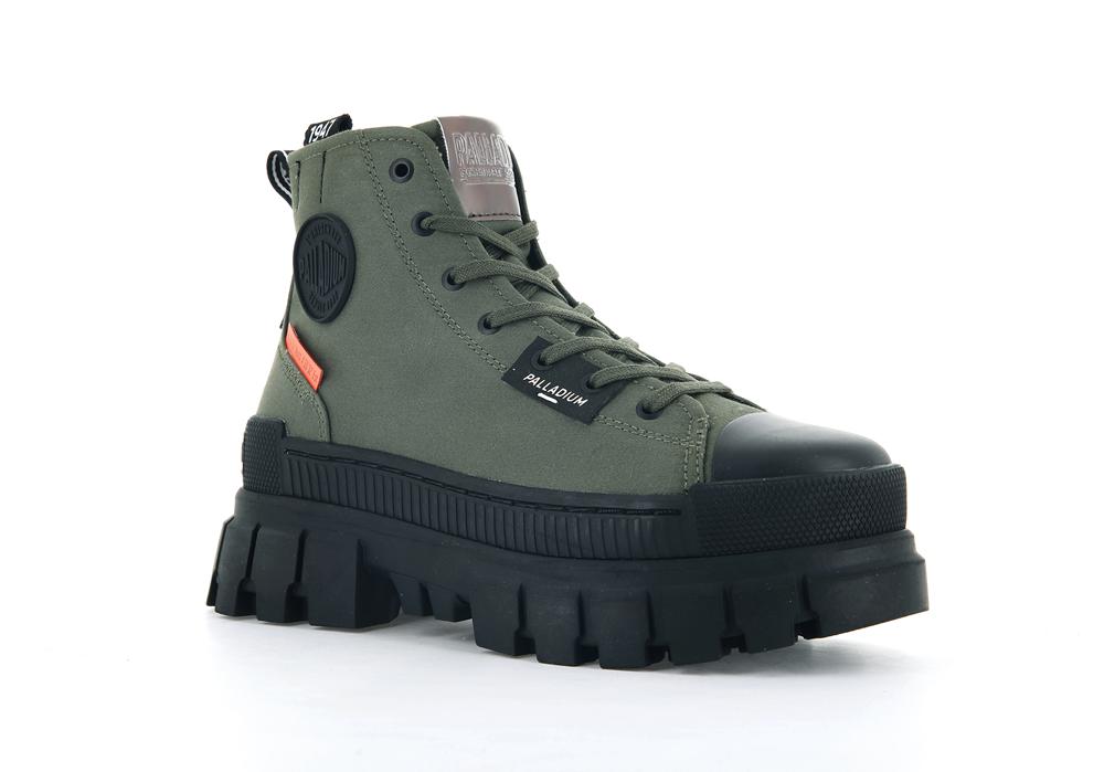 Olive Night Women Palladium REVOLT HI TX High Top Boots  USA |  RLW-947130