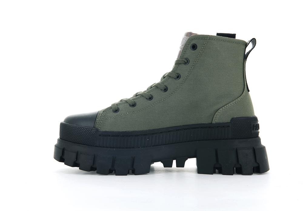 Olive Night Women Palladium REVOLT HI TX High Top Boots  USA |  RLW-947130