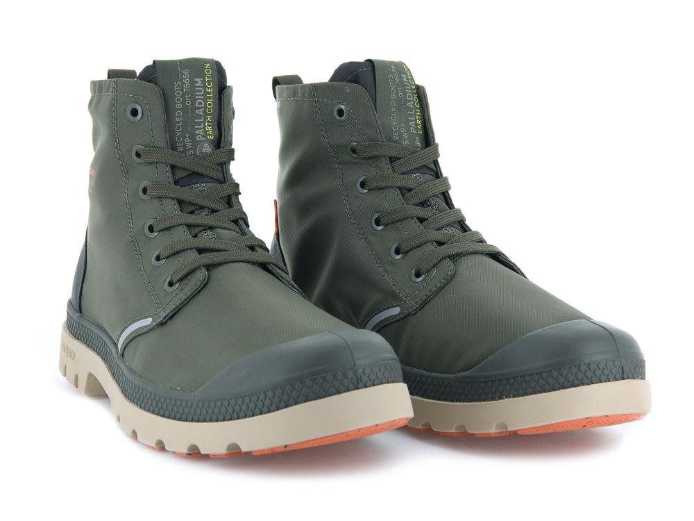 Olive Night / Beluga Kids' Palladium PAMPA LITE+ RECYCLE WP+ High Top Boots  USA |  OQN-508316