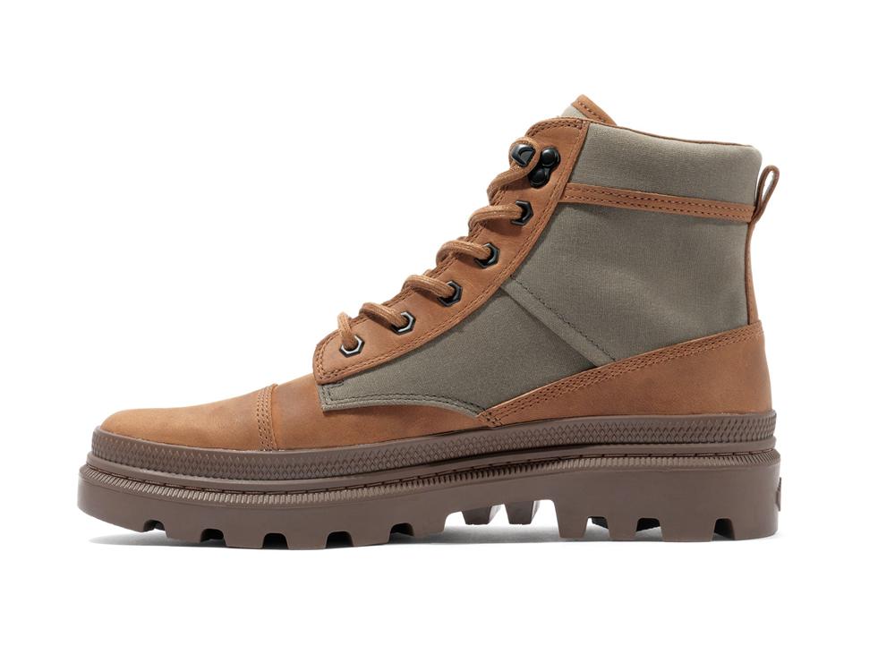 Olive Night / Honey Men Palladium PALLATROOPER ROUGH High Top Boots  USA |  WHL-208567