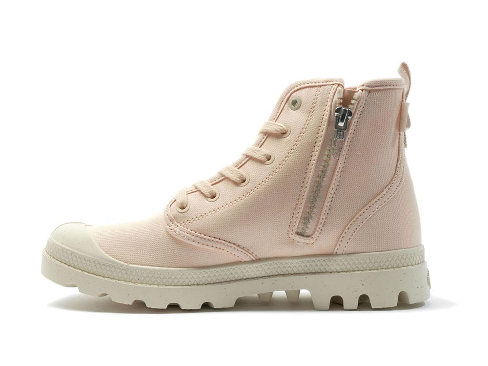 Peaskin Pink Kids' Palladium PAMPA HI ZIP ORGANIC High Top Boots  USA |  CMO-089642