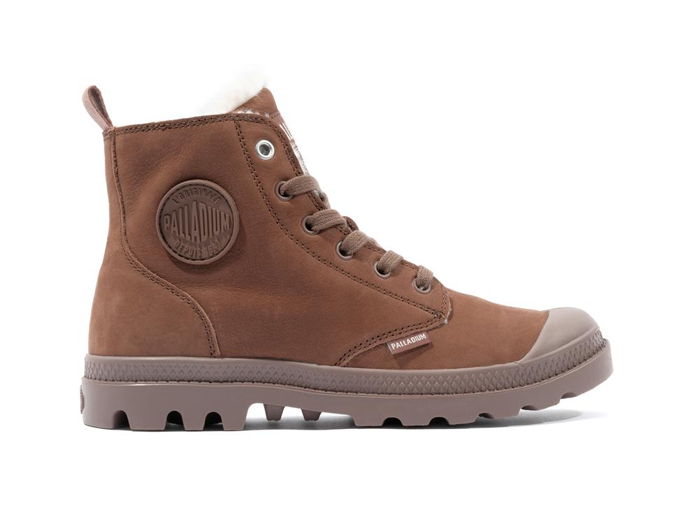 Pine Bark Brown Women Palladium PAMPA HI ZIP WL High Tops Shoes  USA |  UTJ-014392