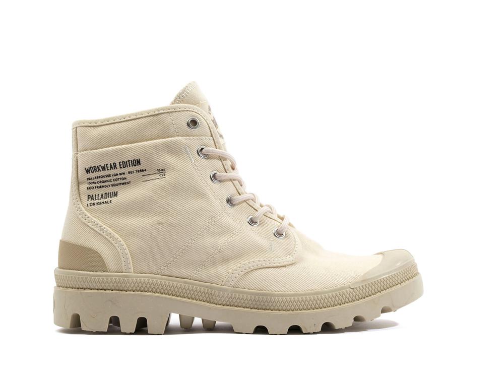 Sahara Beige Kids\' Palladium PALLABROUSSE WORKWEAR High Top Boots  USA |  IJA-472098