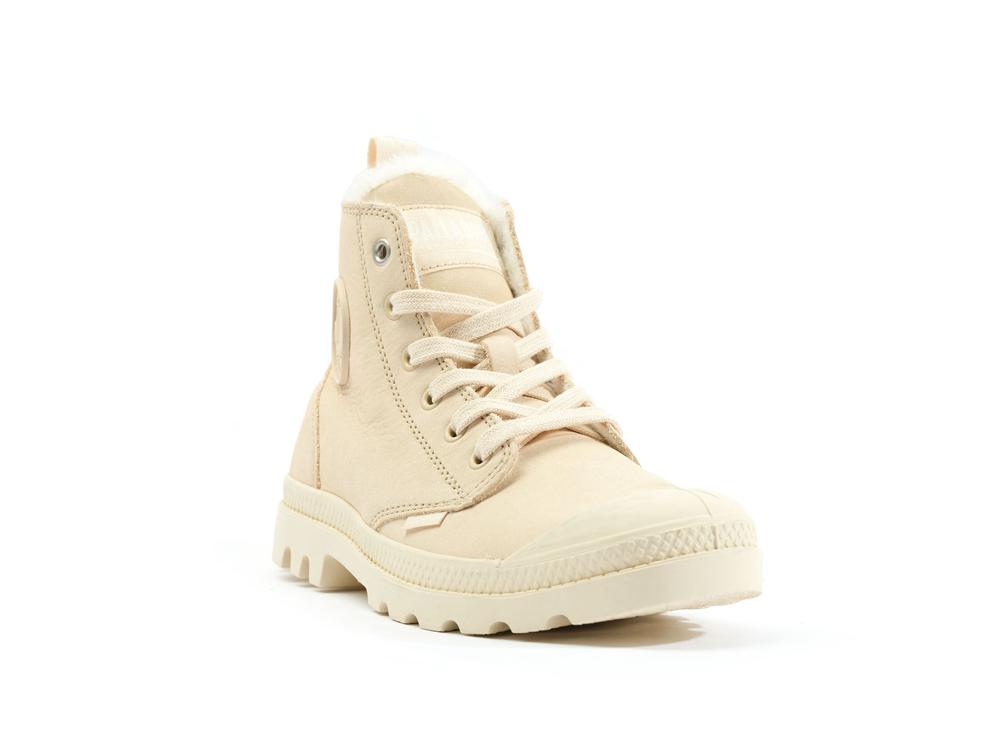 Sahara Beige Women Palladium PAMPA HI ZIP WL High Tops Shoes  USA |  IQB-863154