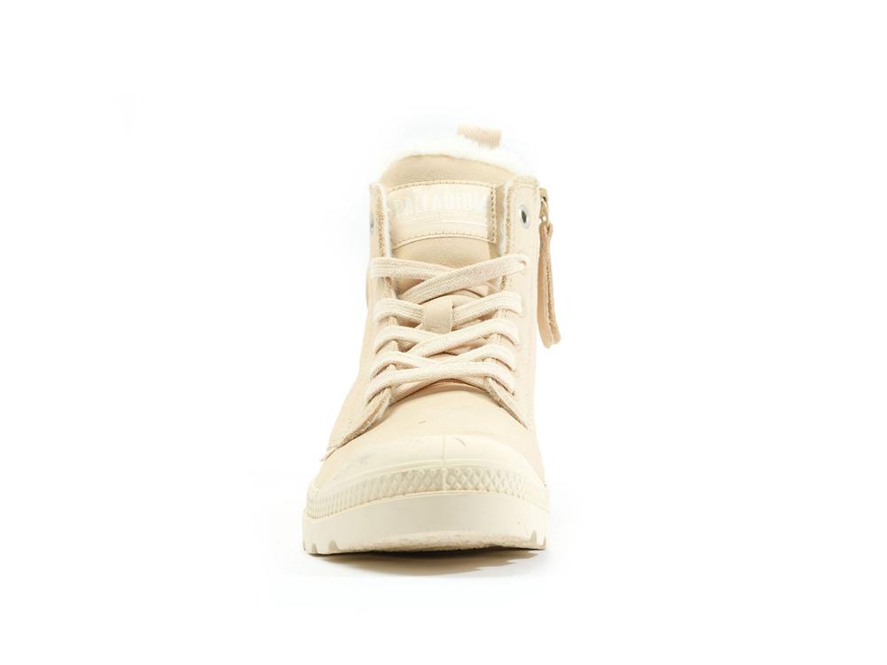 Sahara Beige Women Palladium PAMPA HI ZIP WL High Tops Shoes  USA |  IQB-863154