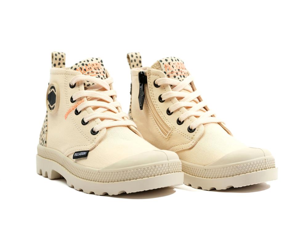 Sand Beige Kids' Palladium PAMPA SAFARI High Top Boots  USA |  PUG-416972