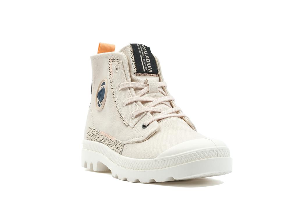 Sand Beige Women Palladium PAMPA UNDERLAYER High Tops Shoes  USA |  IUA-186237