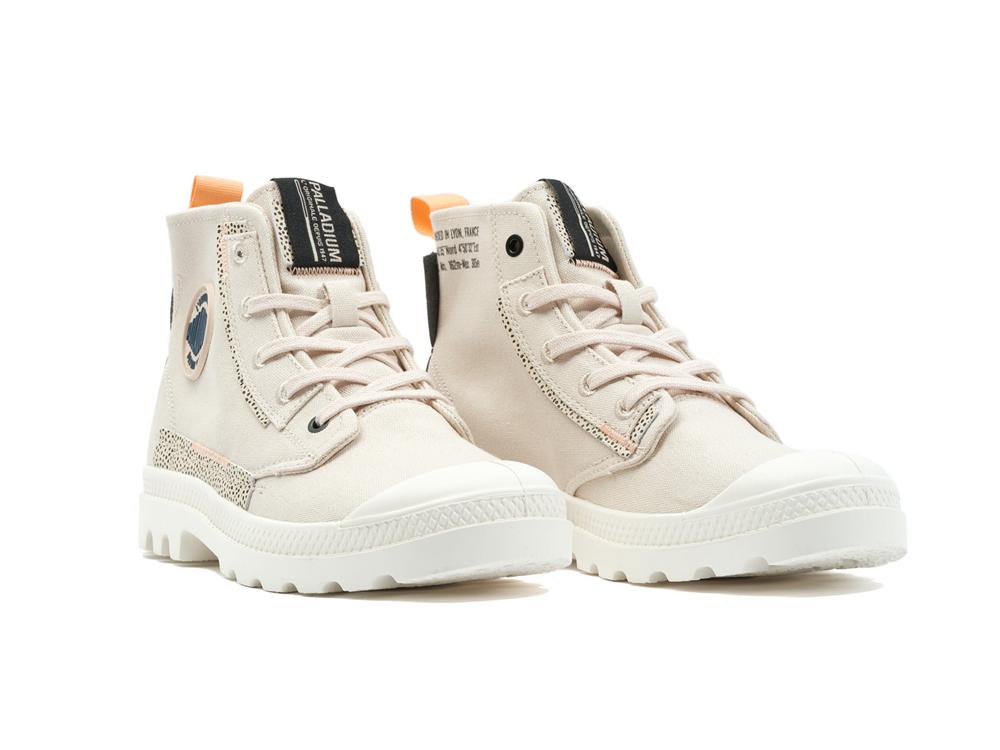 Sand Beige Women Palladium PAMPA UNDERLAYER High Tops Shoes  USA |  IUA-186237