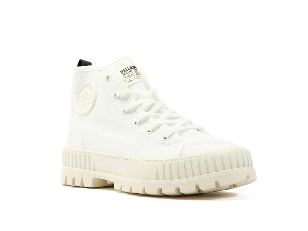 Star White Kids' Palladium PALLASHOCK ORGANIC 2 High Top Boots  USA |  YEN-293760