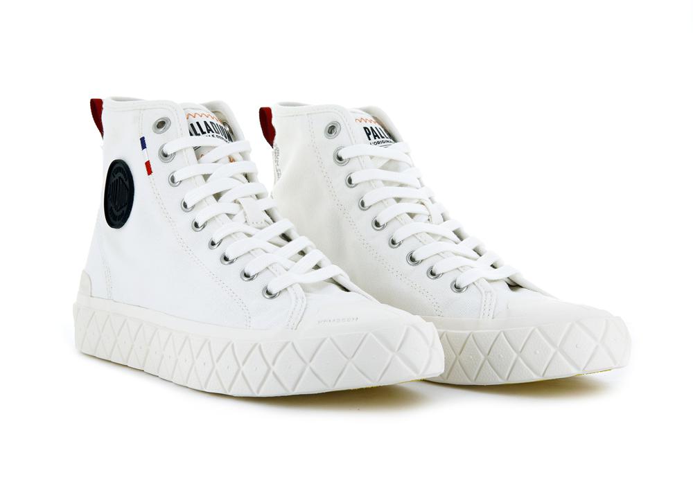 Star White Men Palladium PALLA ACE CANVAS MID High Top Sneakers  USA |  WUB-628957